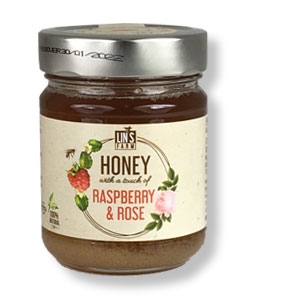 Wildblüten-Honig mit Himbeeren u. Rosenaroma,230g