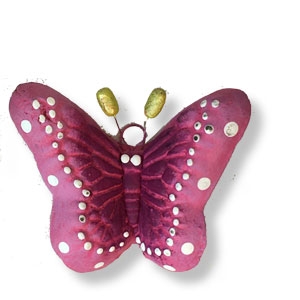 Bunter Keramik-Schmetterling - hand bemahlt