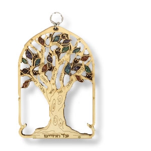 Wandhänger Lebensbaum, mit Edelstein-Schmuck, 22,5 cm hoch