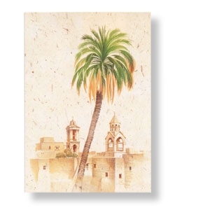 Doppelkarte mit eindrucksvollen Palmenmotiv