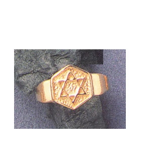 Davidstern-Ring aus Gold 14K