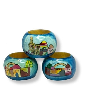 Servietten-Ringe aus Holz, Jerusalem, 3-er-Set (3 Ringe)