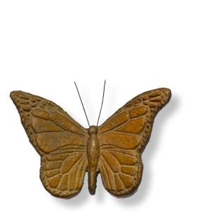 Schmetterling aus handbemalter Terrakotta, ca. 12 cm breit