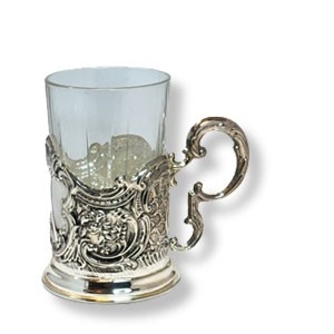Eleganter Glashalter, versilbert