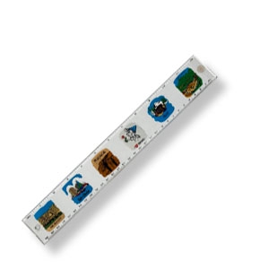 Souvenir-Lineal mit 6 israelische Motive
