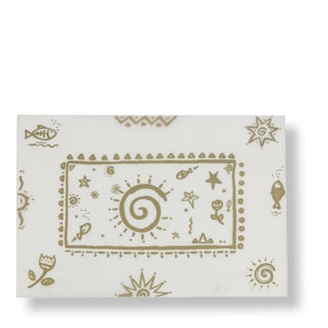 Tischset aus Kunststoff, mit Spiralmotiv, 46 x 32 cm, goldfarben
