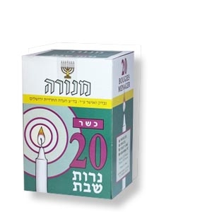 Weiße Schabbat-Kerzen - 20 Stück