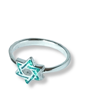 Davidstern-Ring mit Opal