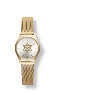 Vergoldete Damenuhr mit Sternmotiv