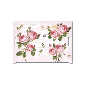 Großes Tablett im Rosen-Look