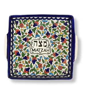 Mazza-Teller aus armenischer Keramik, ca. 24 x 27 cm