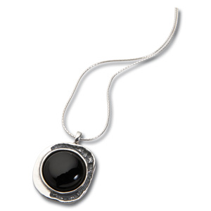 Collier aus Sterlingsilber & Onyx