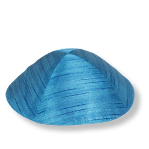 Kippa im Wildseidenlook, blau-meliert