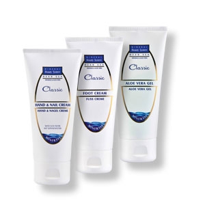 3-er-Set mit Hand und-Nagel-Creme, Fußcreme und Aloe-vera-Gel, je 50 ml