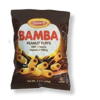 Bamba-Erdnussflips mit Haselnuss-Cremefüllung