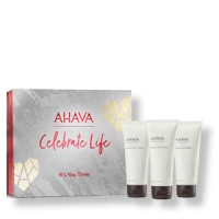 AHAVA Geschenk Paket „It’s you time“, 3 x 100 ml, Handcreme, Bodylotion und Duschgel