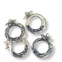 Servietten-Ringe, 4-er-Set, versilbert