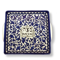 Mazza-Teller aus armenischer Keramik, blau