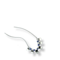 Collier mit Lapis-Lazuli und Silberelementen, 42 cm lang