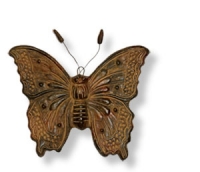 Großer, flacher Schmetterling aus Terrakotta, ca. 26 cm breit