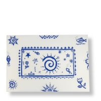 Tischset aus Kunststoff, mit Spiralmotiv, 46 x 32 cm, blau