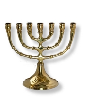 Klassik-Menora aus Messing ca. 13 cm hoch