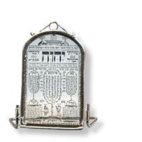 Schiwiti-Tafel aus Glas in versilbertem Rahmen