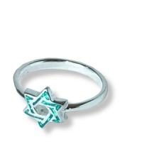 Davidstern-Ring mit Opal