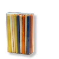 Glatte bunte Chanukka-Kerzen, 45 Stück, 2. Wahl