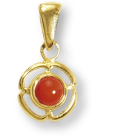 Goldanhänger mit Edelstein in Korallen-Orange