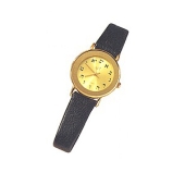 Armbanduhr, gold-plated, mit hebräischem Ziffernblatt