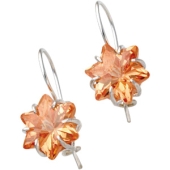 Ohrhänger mit Zirkonia-Blüte in Orange