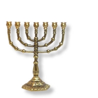 Klassik-Menora aus Messing ca. 14 cm hoch